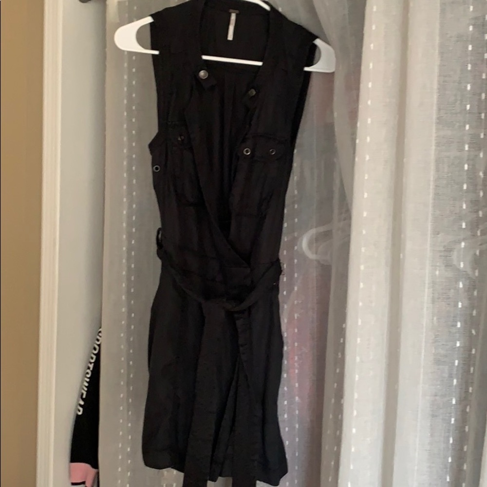 Free people black wrap dress